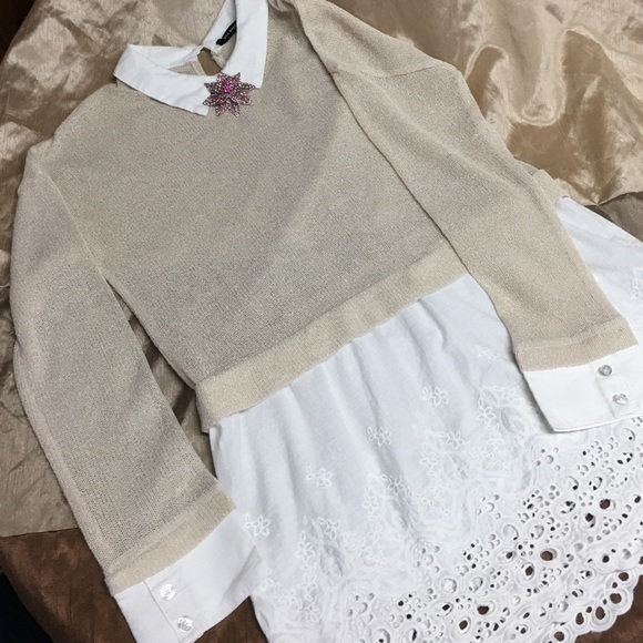 Darling One Piece Sweater/Blouse Size M BLU Pepper