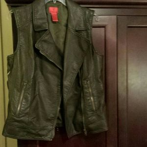 Faux leather Moto zippered vest