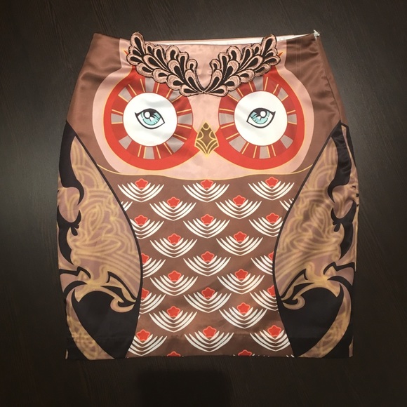 Alexander Wang 100% Silk Owl Skirt
