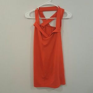 Orange Asos criss cross strap dress