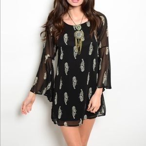 Black Tunic Dress Leopard Print