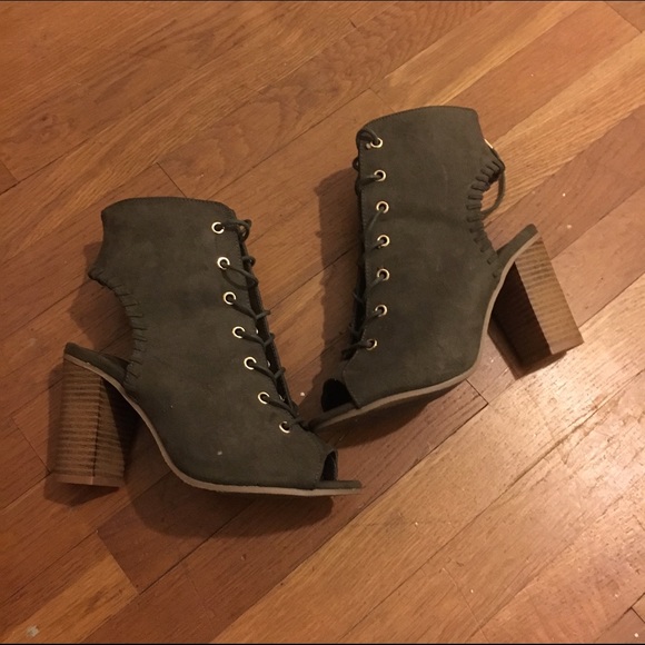 Olive green heels