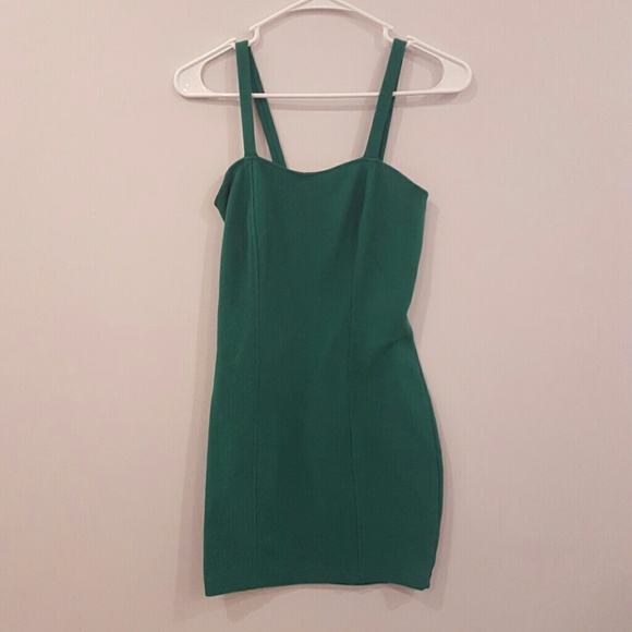 Green slit back Forever 21 dress