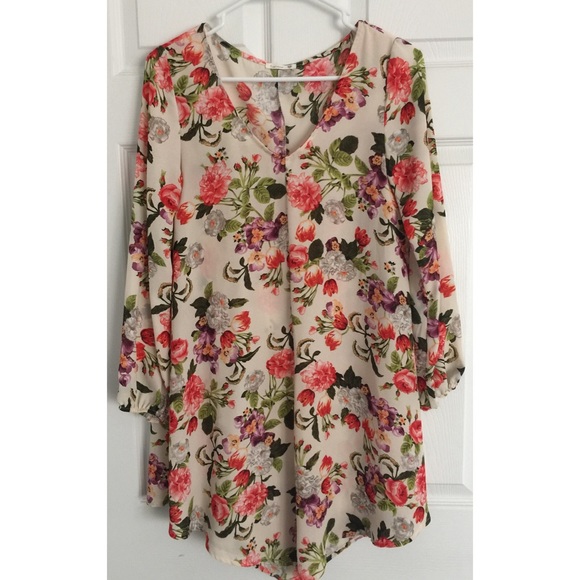 Nordstrom Long Floral Blouse