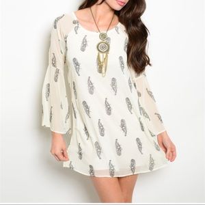 Cream Tunic  Dress Leopard Print