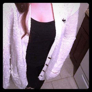 Super Cute White Long Cardigan!