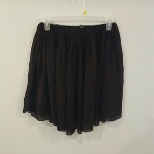Black two layer ruffle skirt