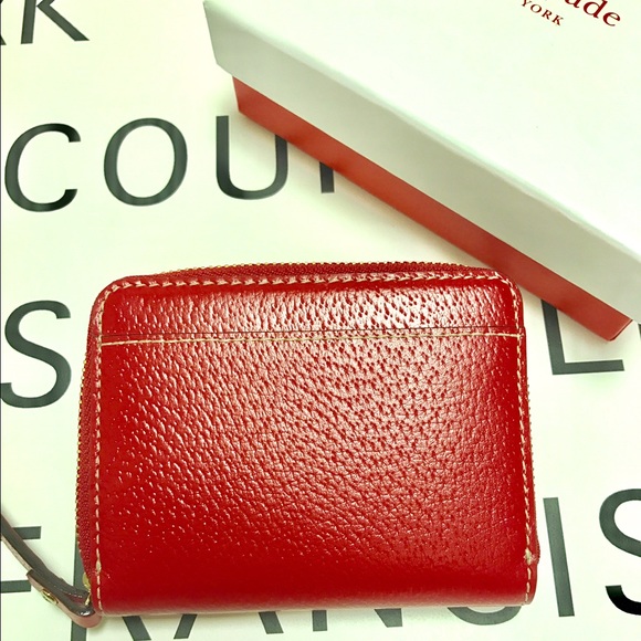 New Listing! Kate Spade Red Leather Wallet - Picture 3 of 4