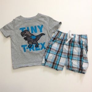 12M - Tiny T-Rex Tee & Shorts