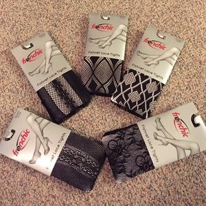 *5 pairs* fishnet lace tights!
