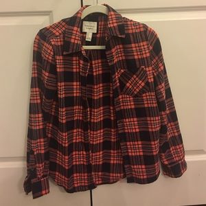 Coral-colored flannel