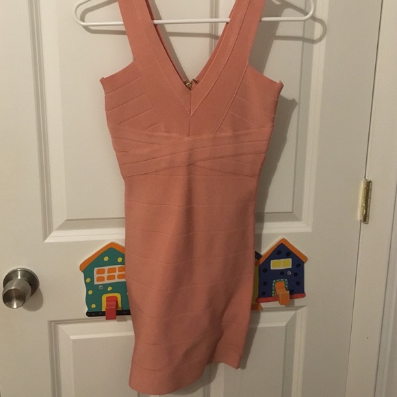 FINAL SALE Bebe soft pink bandage body con dress