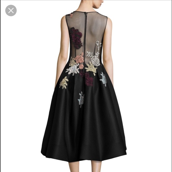 Jovani size 0 floral-embroidered black dress - Picture 4 of 4