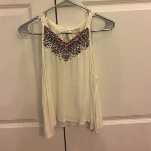 Embroidered tank top.