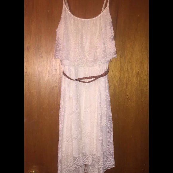 White/cream lace high-low dress