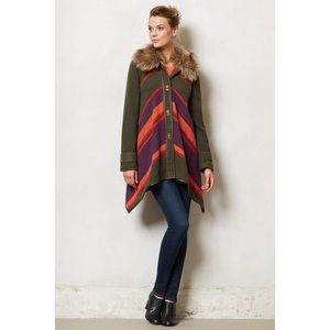 Anthropologie Chevron Sweep Poncho by Cartonnier