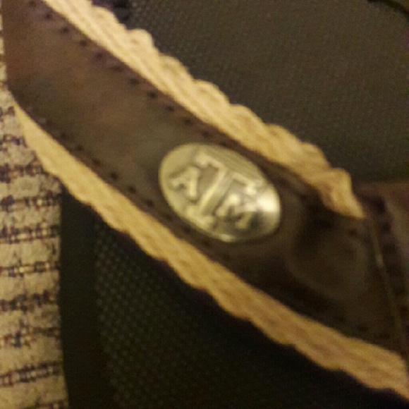 Mens Leather Flip Flops Texas A & M Edition - Picture 2 of 3