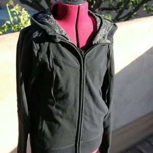 Lululemon Floral Zip-Up Hoodie (Black)