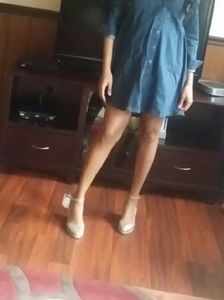 Maternity denim dress