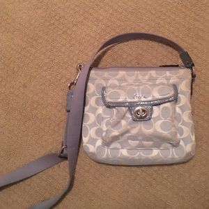 coach purse light blue