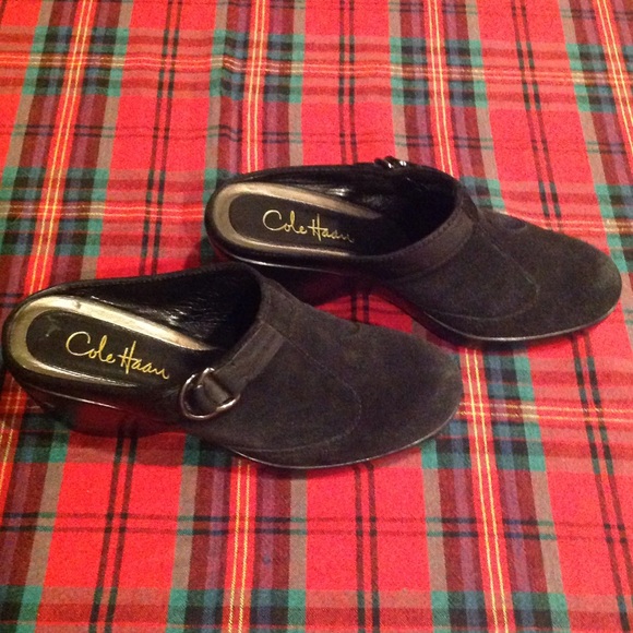 Cole Haan black suede wedge