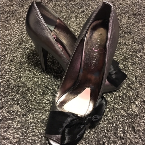 Paris Hilton Pumps with Black Satin Bow