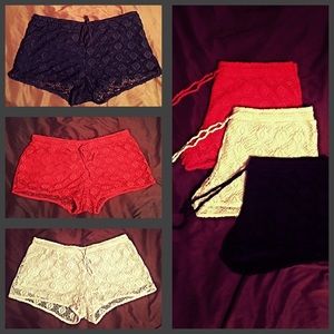 Three pairs of women's pajama shorts