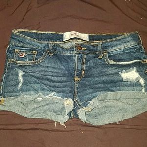 Hollister cut off destroyed denim shorts