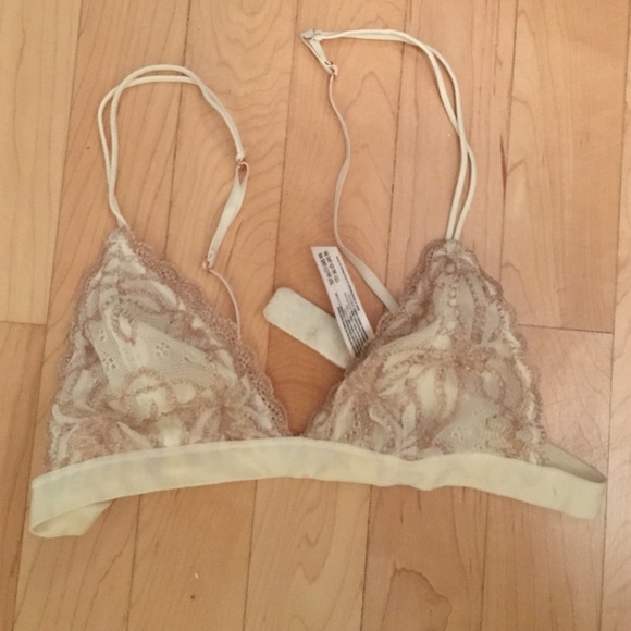 Urban Outfitters Small White and Gold Bralette