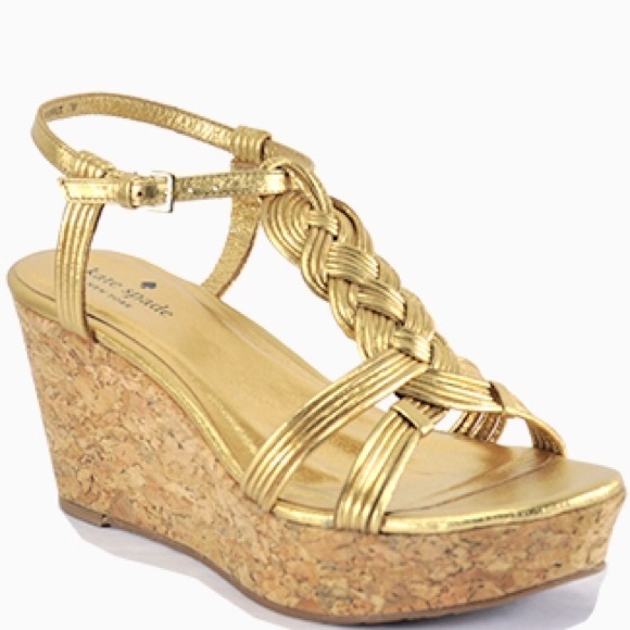 Gold kate spade Becca wedges