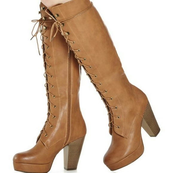 Knee high Platform Lace up boots