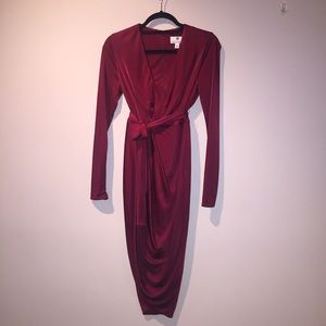 Altuzarra for Target oxblood satin wrap dress
