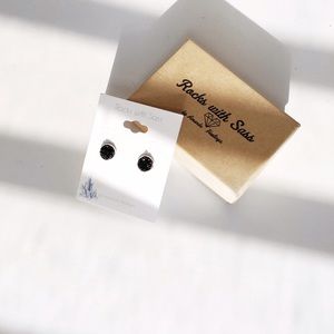 black druzy earring studs