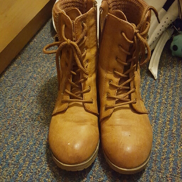 Cute brown combat boots