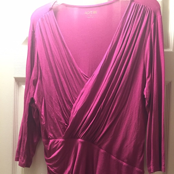 Apt 9 3/4 sleeve shirred front top