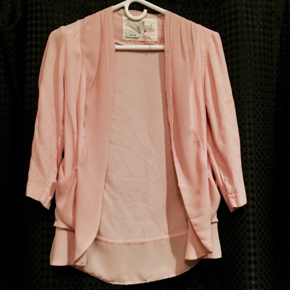 Pink silk like suit jacket