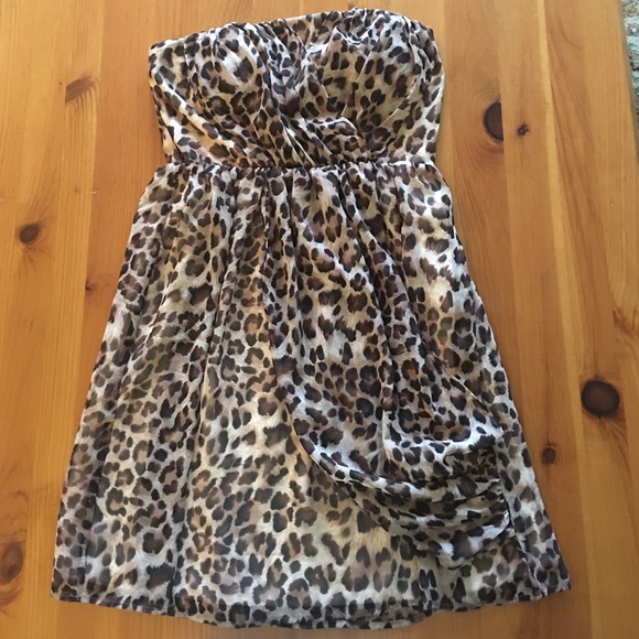 🐯Leopard Print Strapless Dress🐯