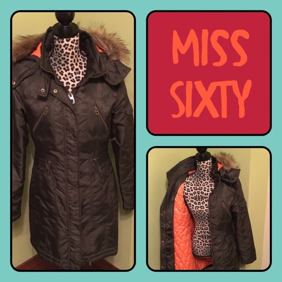 Miss Sixty Anorak Parka, Olive Green, Like New