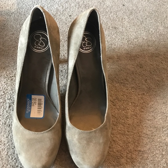 Jessica simpson grey suede pumps
