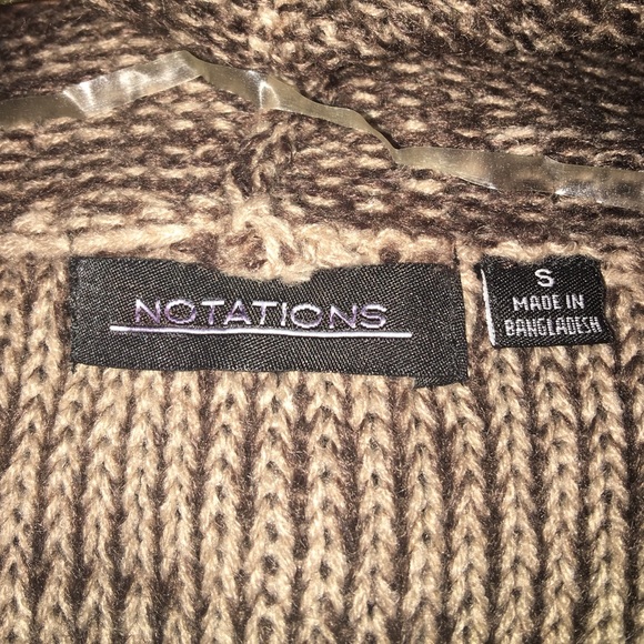 Vintage Look Brown/Beige Cable kni sweater - Picture 2 of 3