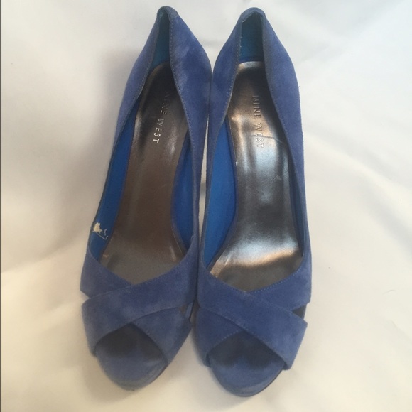 Nine West Blue Suede Heels