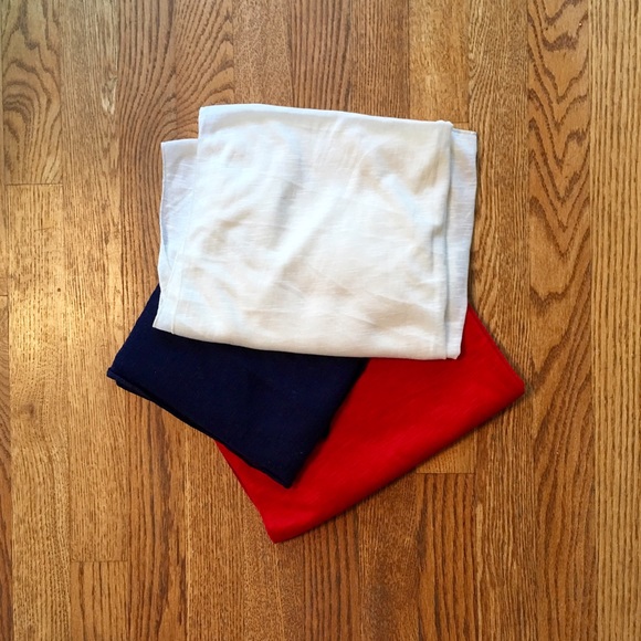 Slub Knit Scarf Set of 3 ❤️💙 - Picture 2 of 2