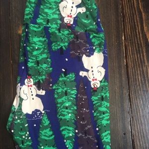 OS Lularoe Christmas Snowmen leggings