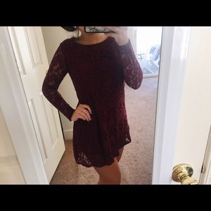 LACE MAROON DRESS