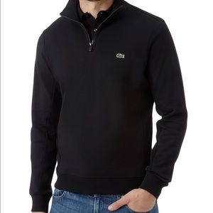 Lacoste men's black quarter zip sweater. Size 5