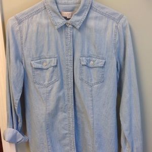 Loft light washed denim shirt