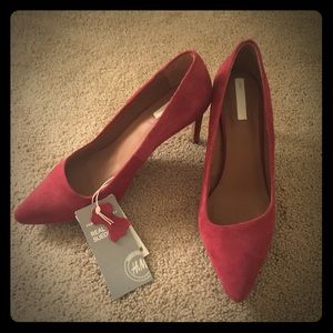 H&M red suede pumps