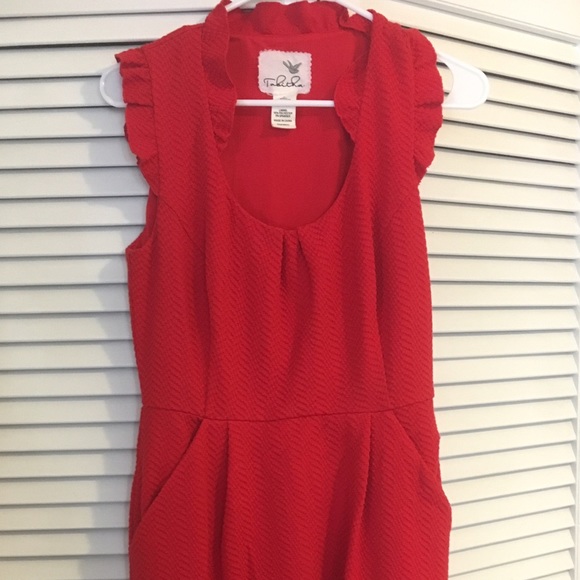 Red Anthropologie Tabitha dress