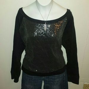 Sequined long sleeve top