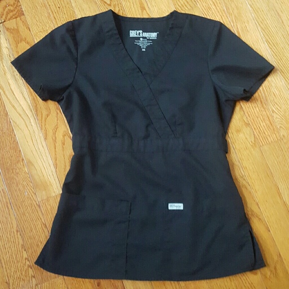 Greys anatomy scrub top black x small